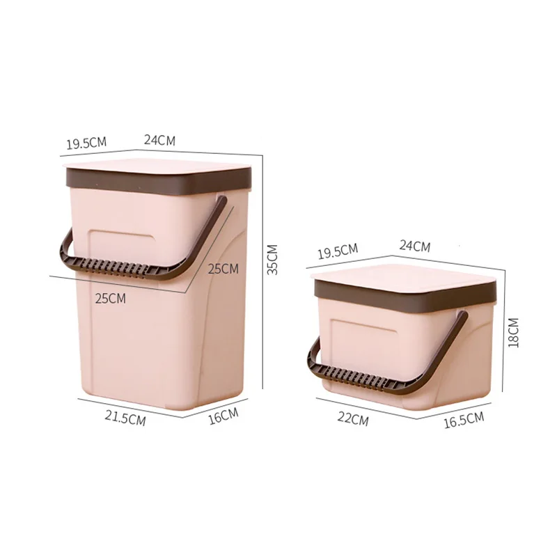 

Kitchen Trash Bin Dustbin Wall Hanging Kitchen Sorting Garbage Bucket Plastic Flap Cover Trash Can Bathroom Accessories