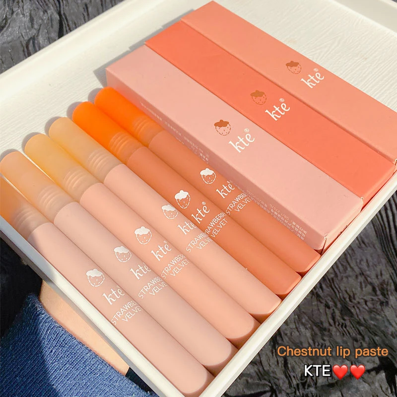 

Chestnut Velvet Matte Liquid Lipstick Waterproof Lip Gloss Long Lasting Nude Lipstick Women Red Lip Tint Beauty Makeup Cosmetic