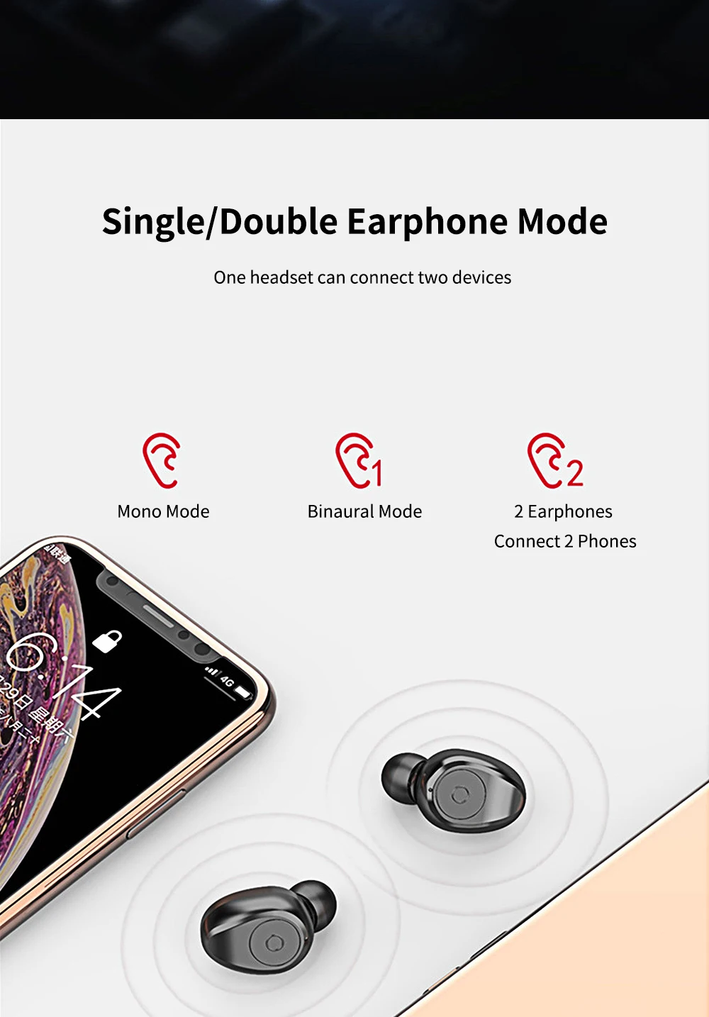 FBYEG TWS F9 настоящие стерео беспроводные Bluetooth наушники HIFI HD Спортивная гарнитура наушники с микрофоном для телефона
