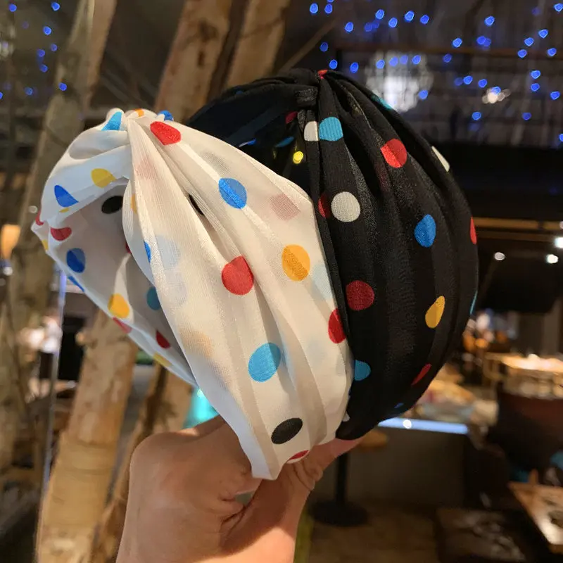 LEVAO горошек на Женская лента голову в широкий ободок с заячьими ушками тюрбан