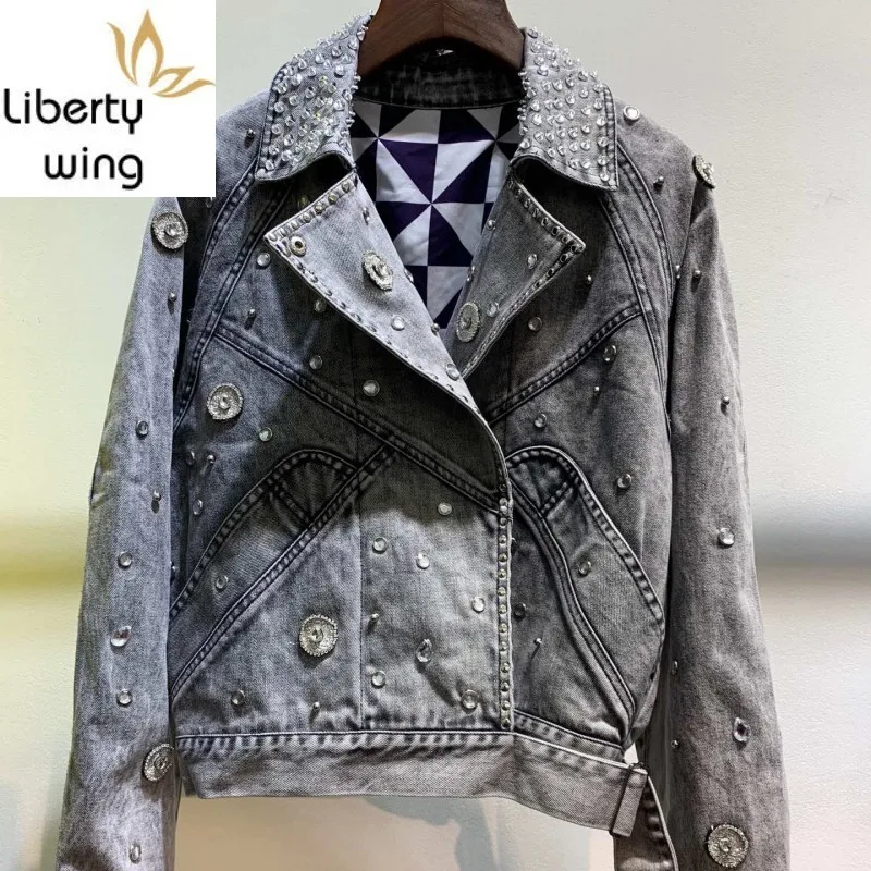 Высокое качество женские джинсовые комплекты из 2 предметов в стиле панк длинные