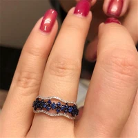 s925 silver color sapphire diamond ring jewelry for women 925 sterling bizuteria anillos blue topaz gemstone sapphire ring