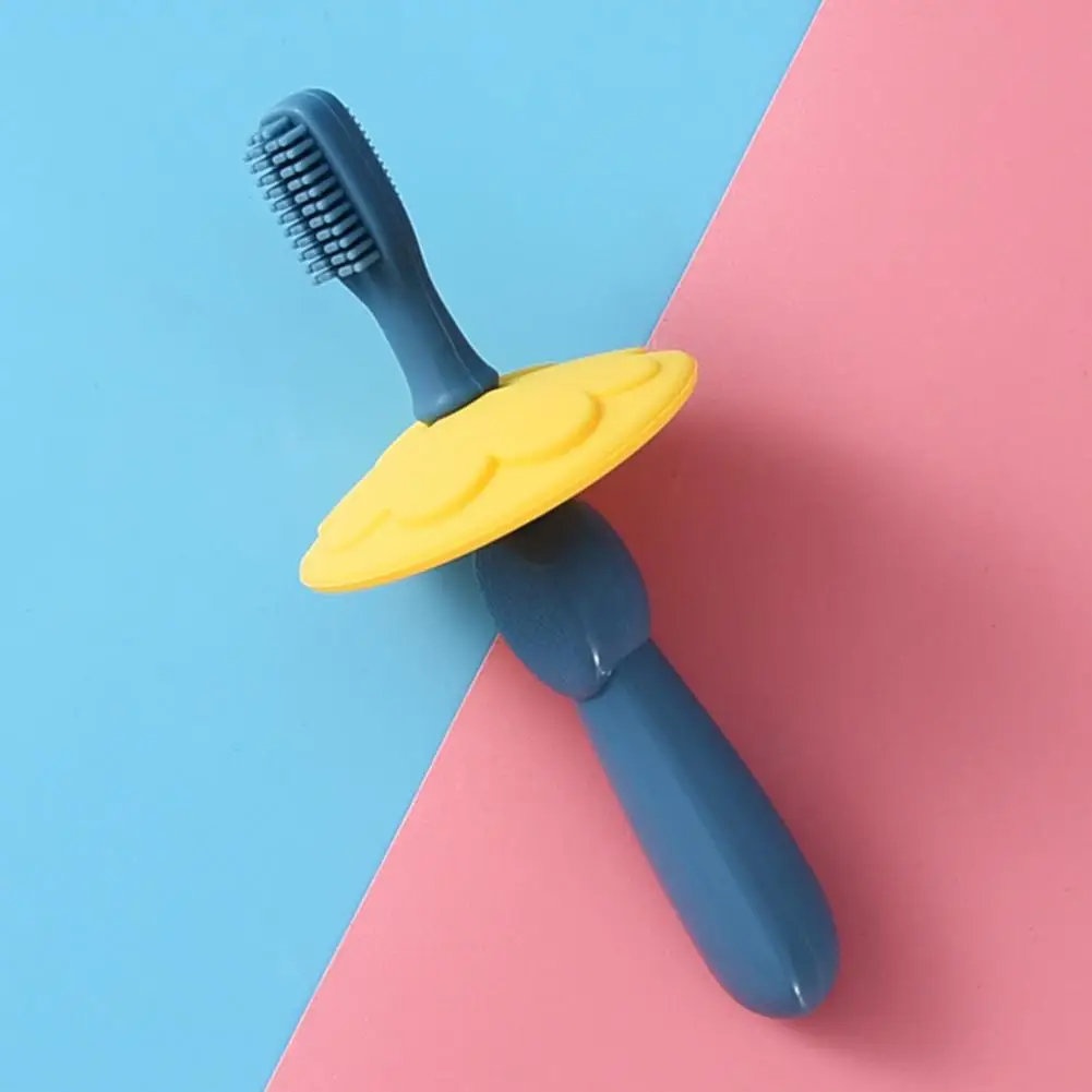 

Cute Flower Silicone Toothbrush Soft Bristles Baby Oral Care Cleaning Supplies