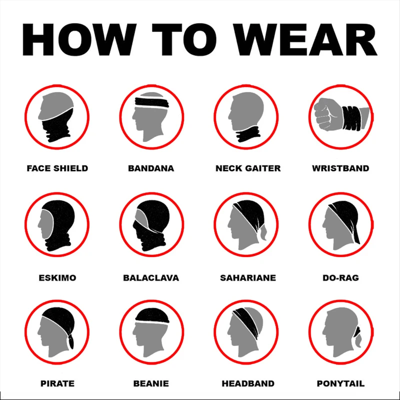 Magic Scarf Outdoor Bandana Hair Fishing Riding Cycling Seamless Sweat-absorbing Buff Headband Chimney Face Mask Women Men |