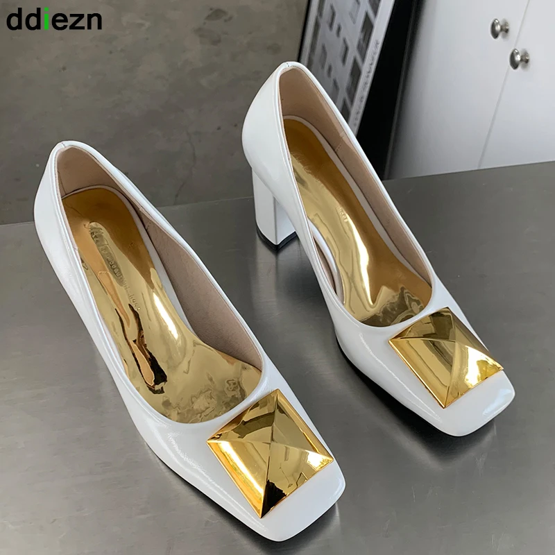 

Female Shoes Heeled Sandals Fashion Metal Decoration Woman Pumps 2022 Ladies Shoes For Women Sandals 2022 Party Black High Heels