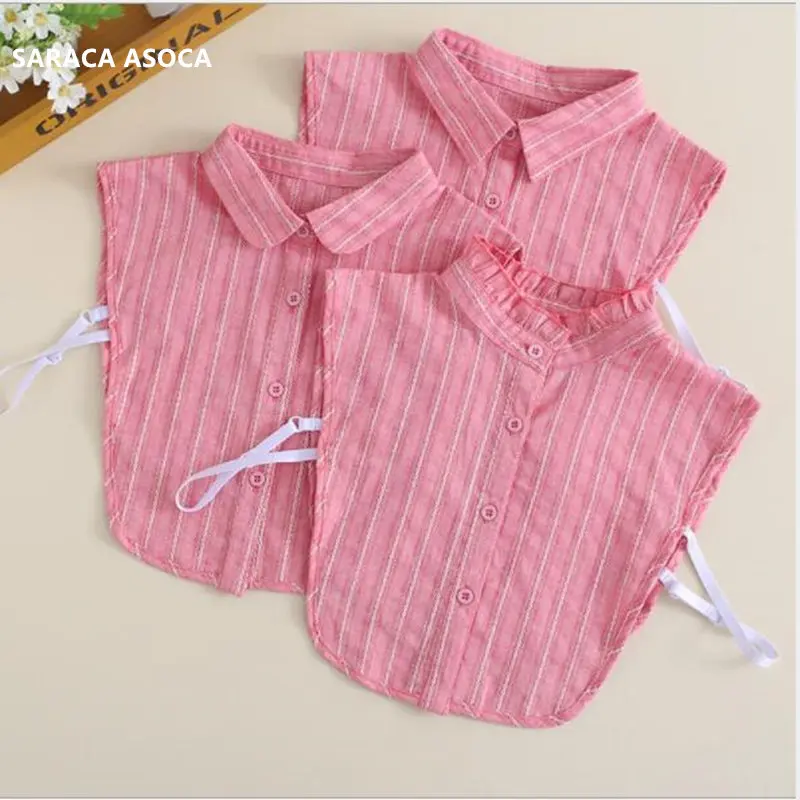 

New Autumn Winter Pink Shirt Fake Collar All Match Elastc Belt Sweater Detachable Collar Women B340