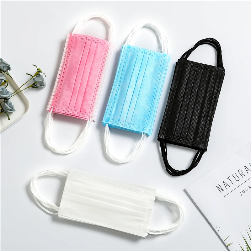 Одноразовая маска для лица нетканые 3 слоев фильтр против пыли смога из дышащего