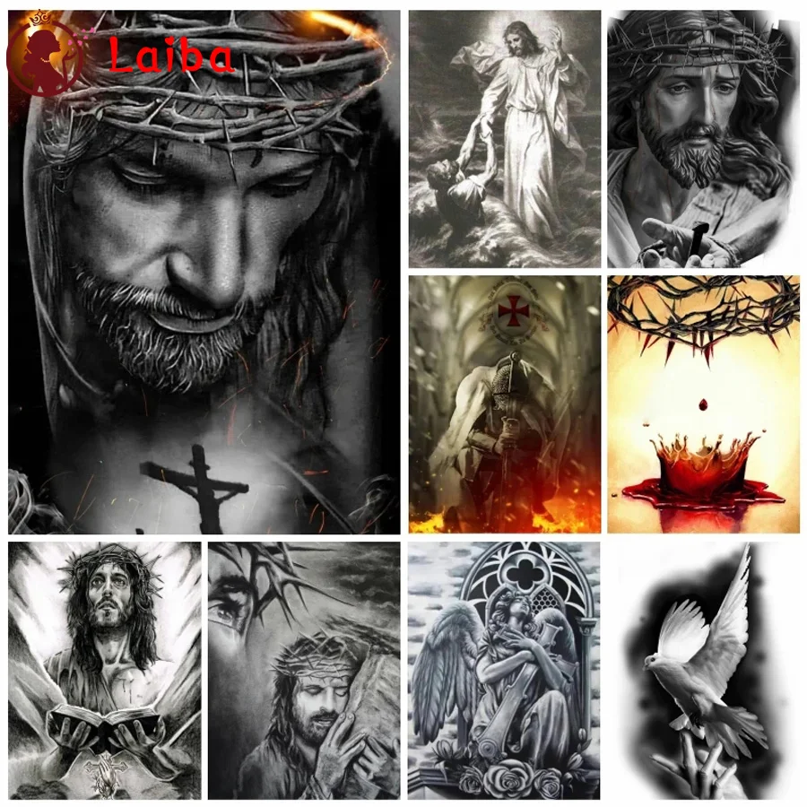 

5d Diy Diamond Painting Jesus Christ Christian Wall picture Full Square Round Mosaic Cross Stitch Embridery Kit For Home Decor