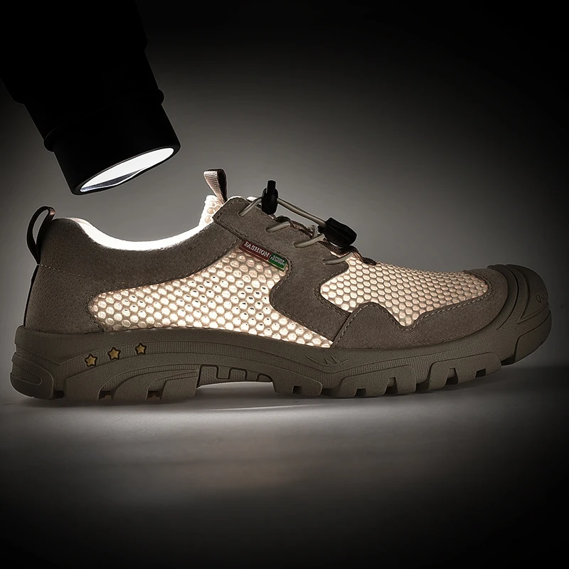 

ALCUBIEREE Summer Men Non-slip Trekking Mountain Sneakers Shoes Outdoor Anti-skid Hiking Shoes Breathable Climbing Walking Shoes
