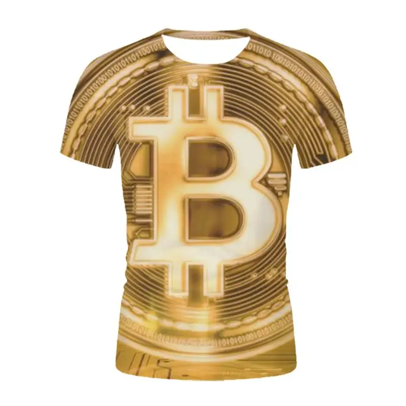 

Men's 2021T Color Bitcoin Men's T Shirt Cool Fashion Color T Shirt 3D Printed O Collar Short Sleeve Men's Clothing Oversized T S