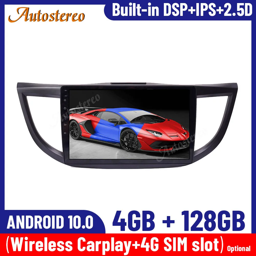 

4+128GB Android 10.0 Car GPS Navigation For Honda CRV 2011-2015 Multimedia Player Auto Radio Tape Recorder Head Unit IPS Carplay