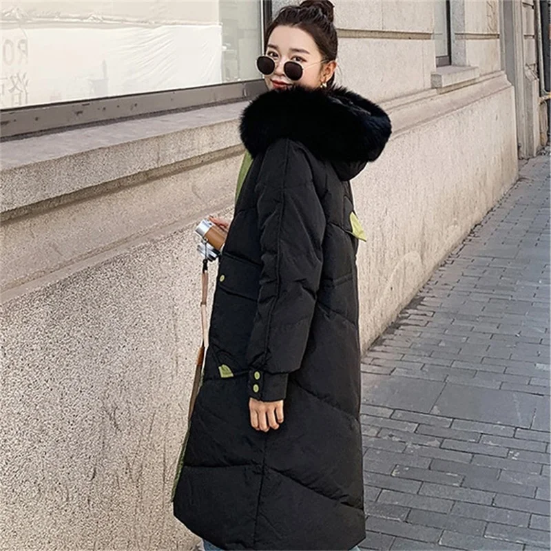 

Down Padded Jacket Women's Winter 2020 New Hong Kong Style Mid-length Over-the-knee Cotton-padded Jacket Coat Bread Coat