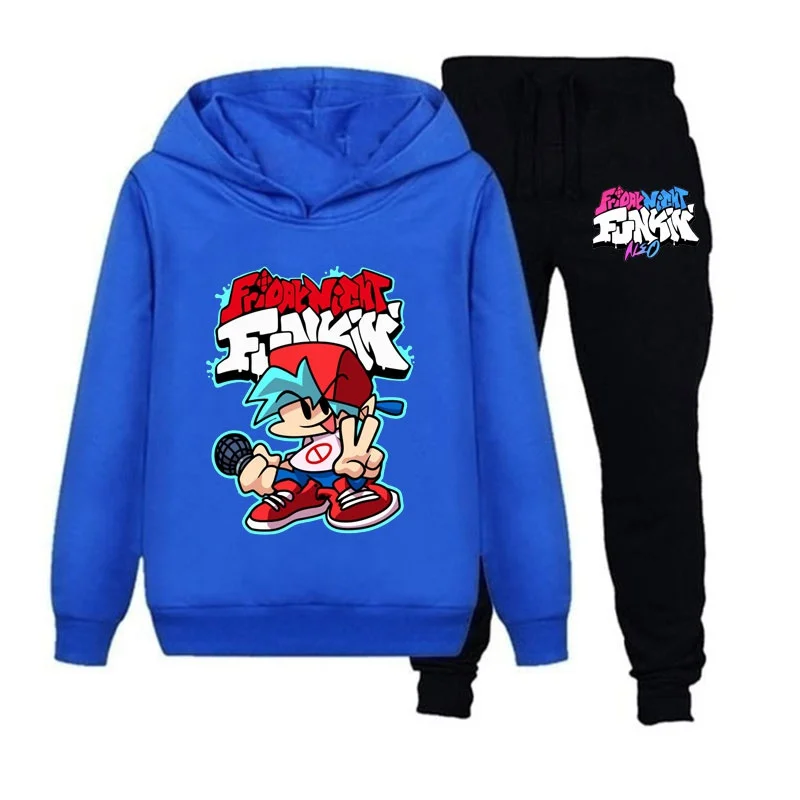 Fashion Children's Clothes Cartoon Hoodie and Pants Two-piece Game Friday Night Funkin Sportswear Leisure Sports Children's Suit