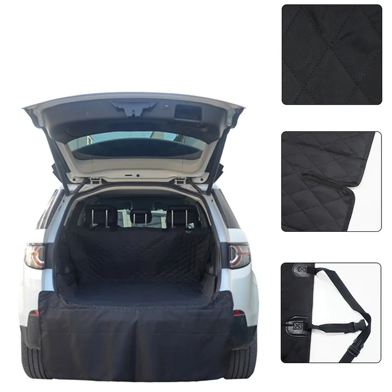 barato Sólido Preto à Prova Dwaterproof água Capa Traseira Do Carro Esteira Tronco Oxford Mordida Resistente Traseiro Traseiro Tronco Hammock Coxim Protector Capa De Assento