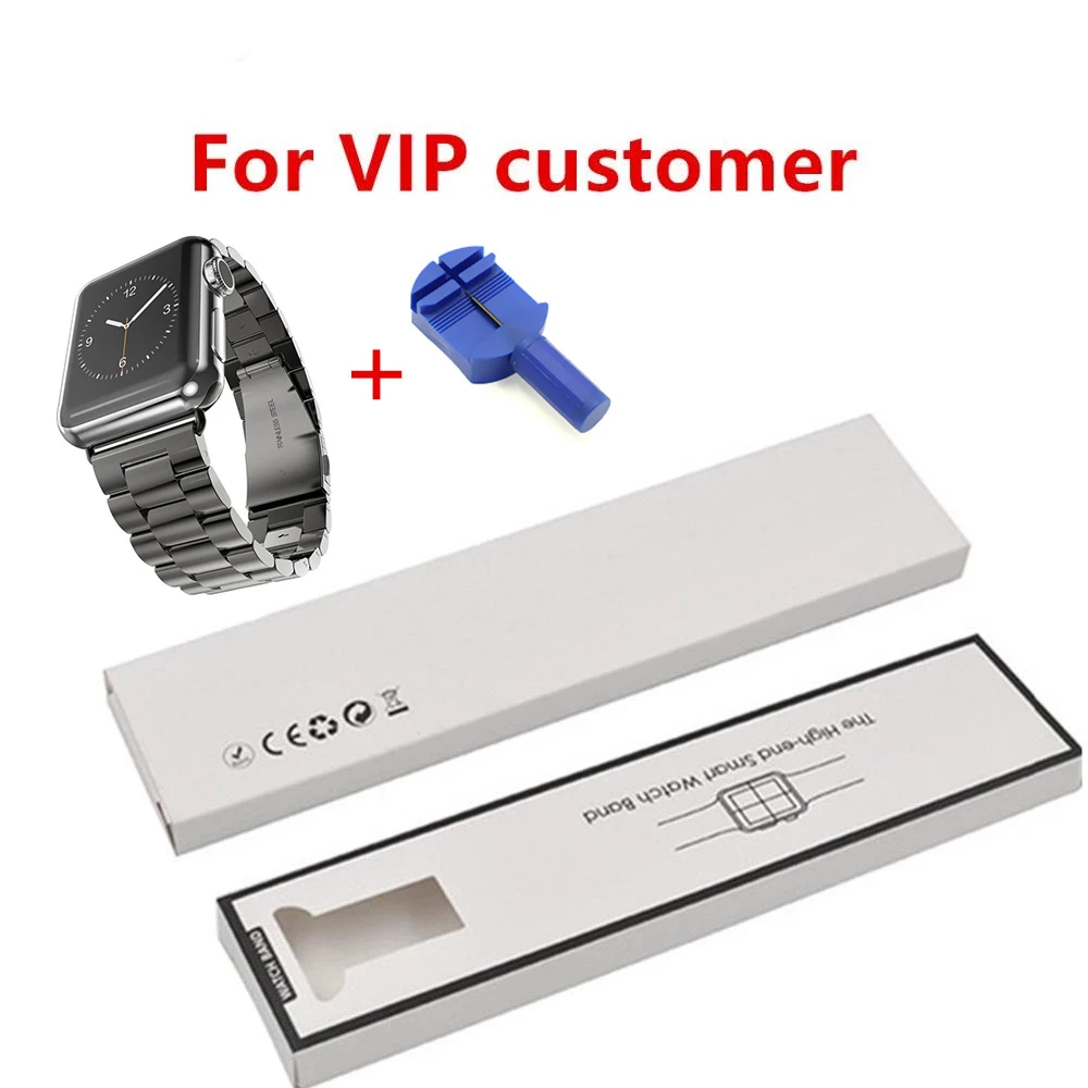

old customer box+ Strap For Apple Watch band 5 4 44mm/40mm 5 4 3 iwatch band 42mm/38mm Stainless Steel correa link Bracelet