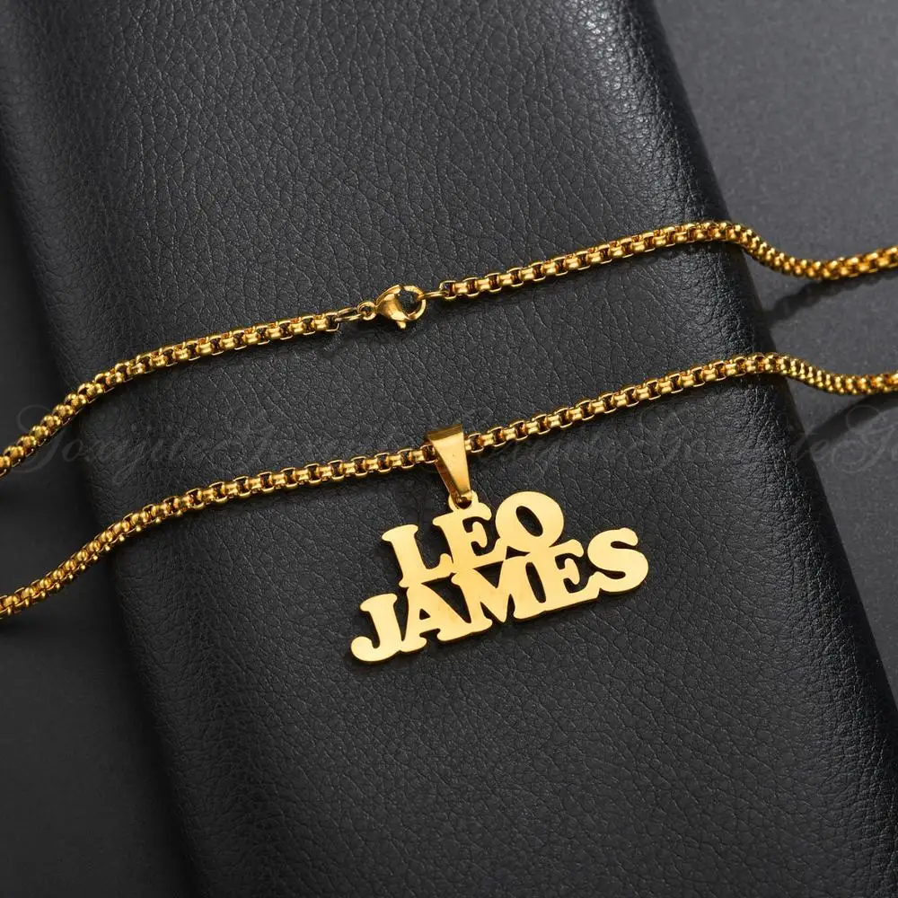 Goxijite персонализированное двойное имя кулон ожерелье для женщин мужчин табличка