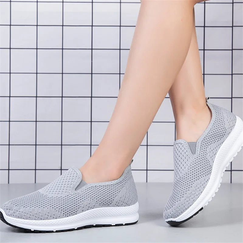 

Women's shoes new flying woven shoes soft sole fashion casual comfortable women's single shoes