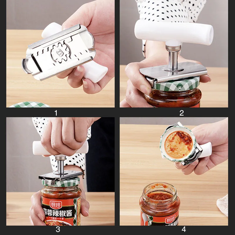 Регулируемая открывалка для банок крышки из нержавеющей стали ручная