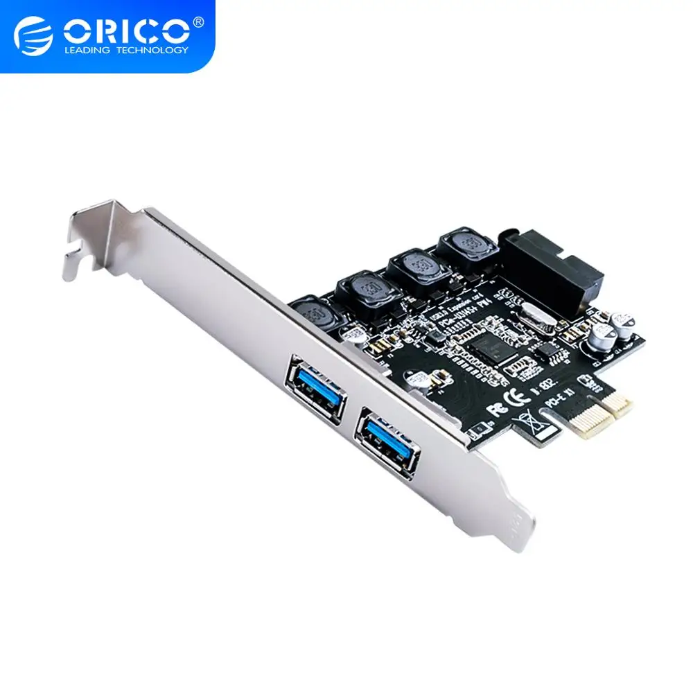 Адаптер для экспресс карт ORICO PCI E 2 порта USB 3 0 PCIE концентратор 19pin фронтальная