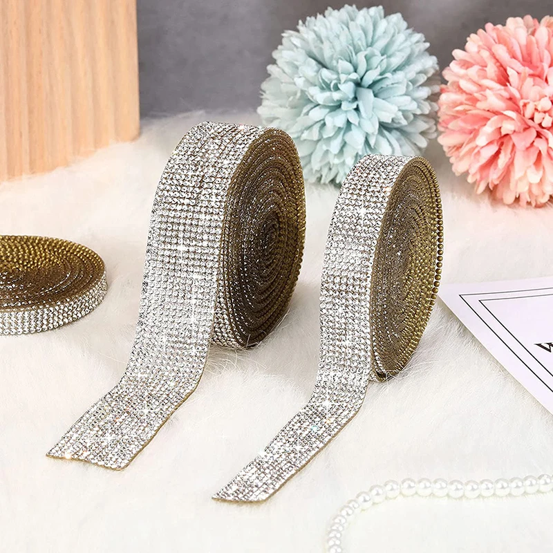 

Double-Sided Tape Crystal Diamond Sticker Crystal Clear Rhinestone Arts Crafts Strip for Diy Car Phone Shoes Clothing Decoration