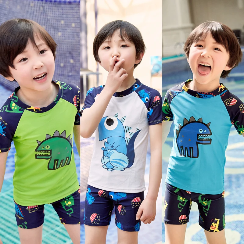 

children baby spa beach swimming pool child kids swimsuit set baby 2-piece swimsuit quick-drying rashguard set dinosaur