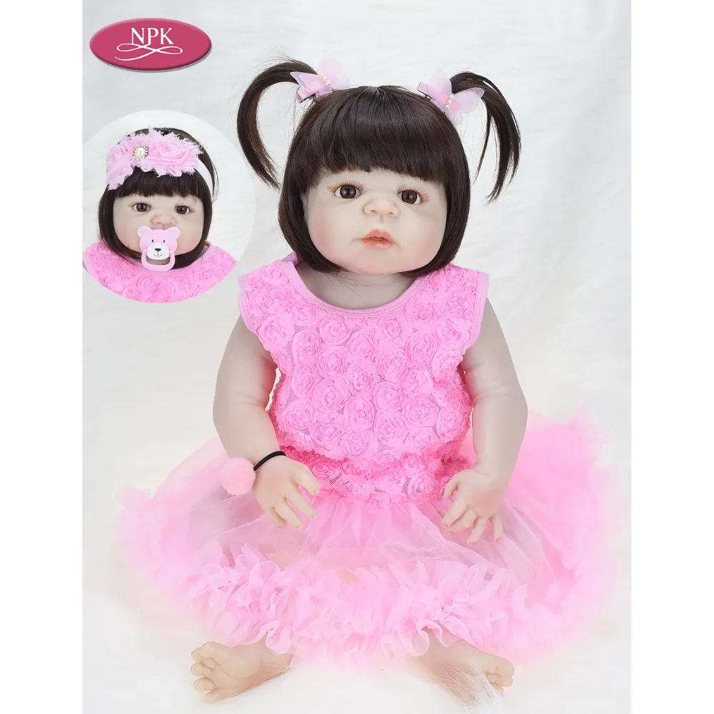 Кукла-реборн для малышей Реалистичная силиконовая игрушка ванны детей 57 см