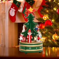 christmas tree figurine music box with light rotate birthday gift sky cit spirited away birthday memory meet etc new tabletop