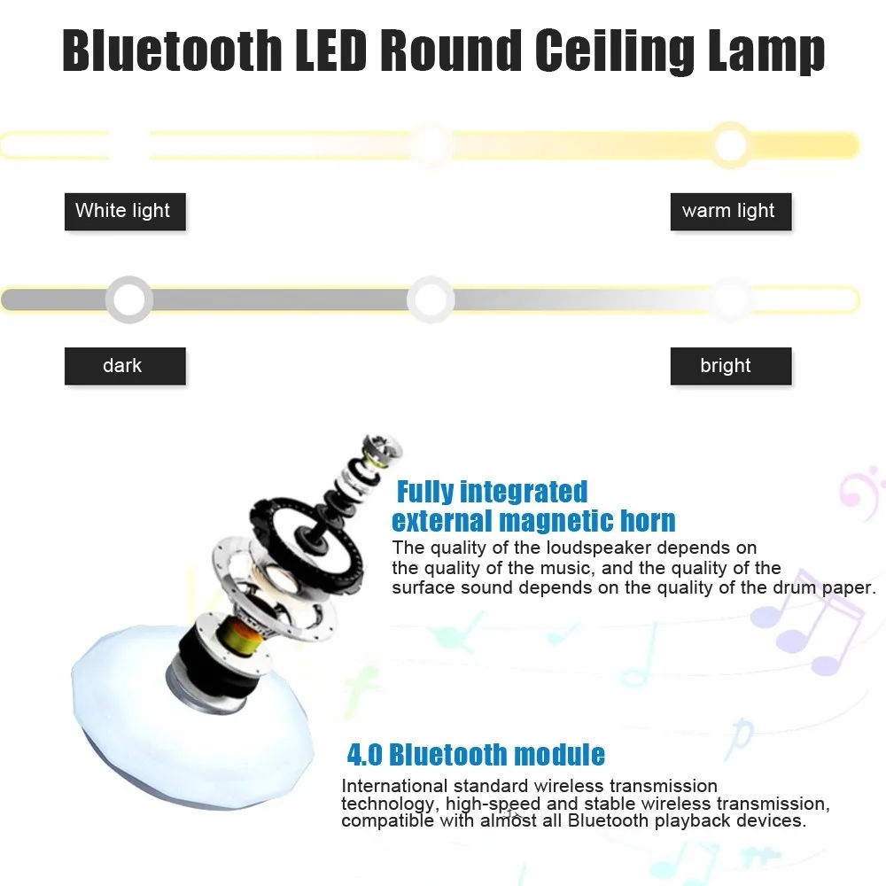 

WiFi Modern RGB LED Ceiling Light Home Lighting APP bluetooth Music Light Bedroom Lamp Smart Ceiling Lamp Remote Control