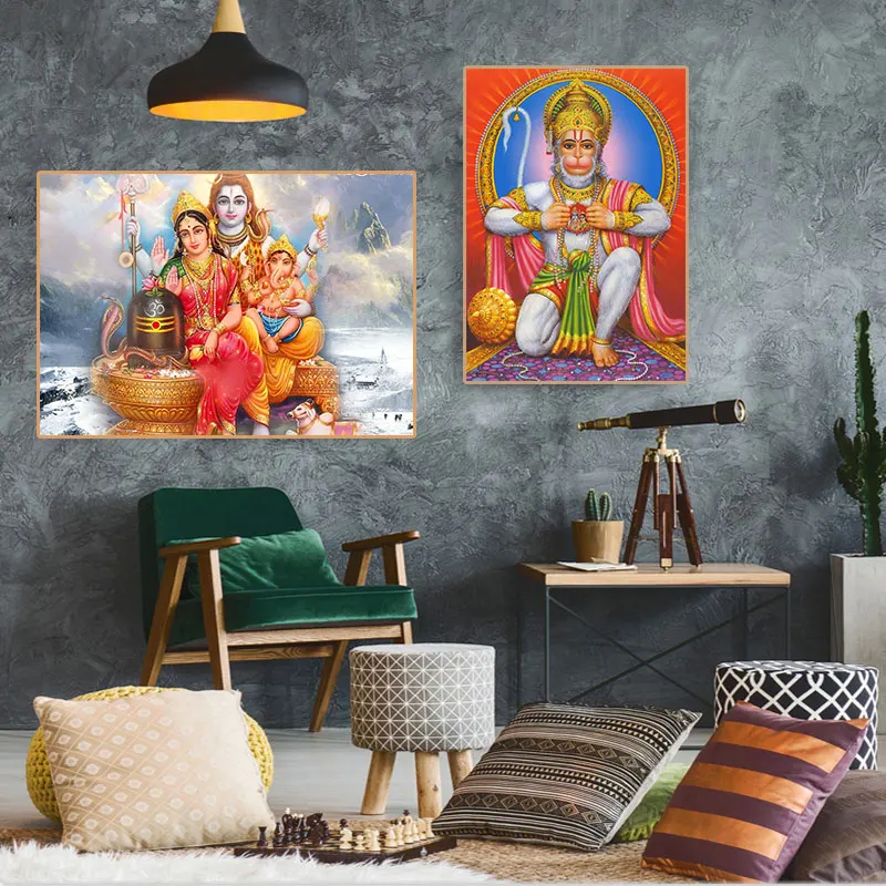

Wall Art Canvas Painting Religious Poster and Print Hindu God Figure for Home Modern Room Decor Pictures for Home Decoration