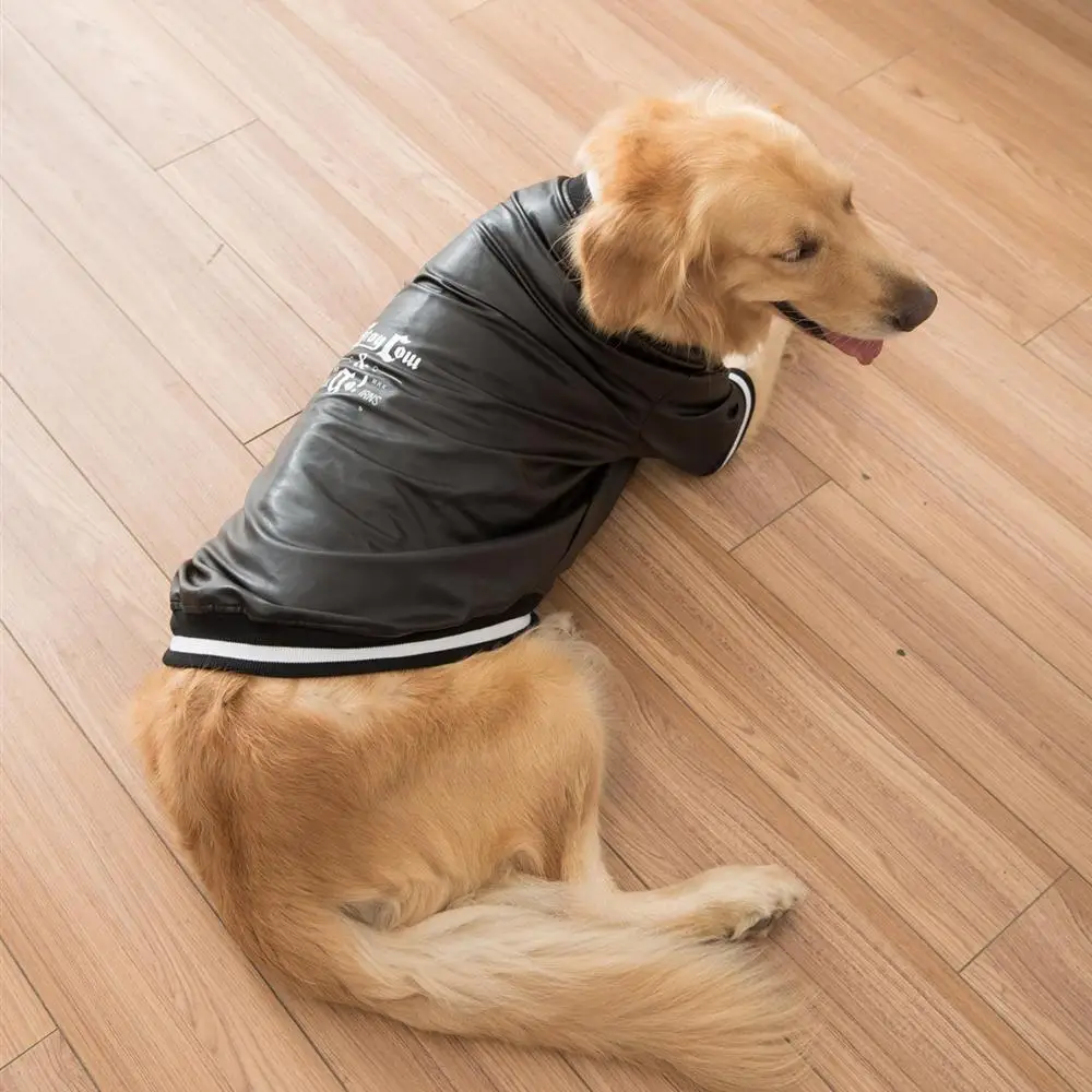 Одежда для собак большая куртка лучшее кожаное пальто зимняя теплая одежда