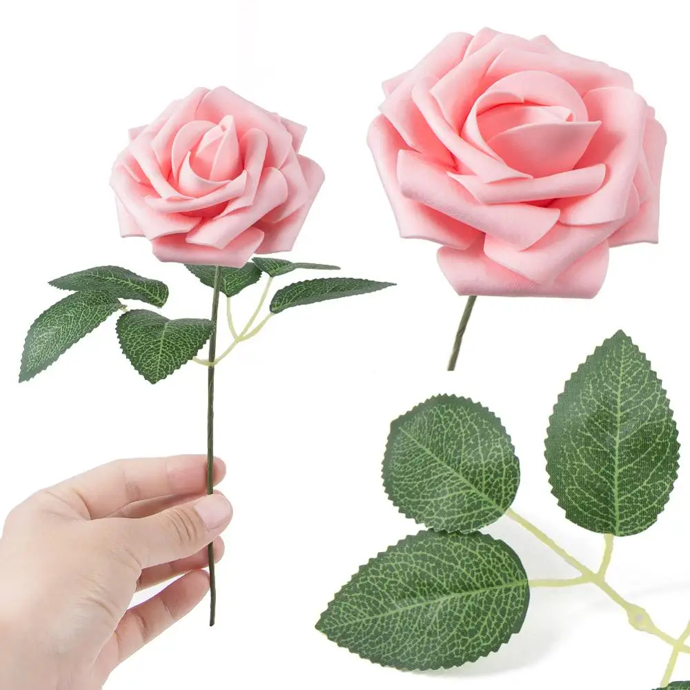 

50 Heads 8cm New Artificial Rose Flowers Bride Bouquet Home Decoration Fake Plants Wedding Party Decor Scrapbooking DIY Supplies