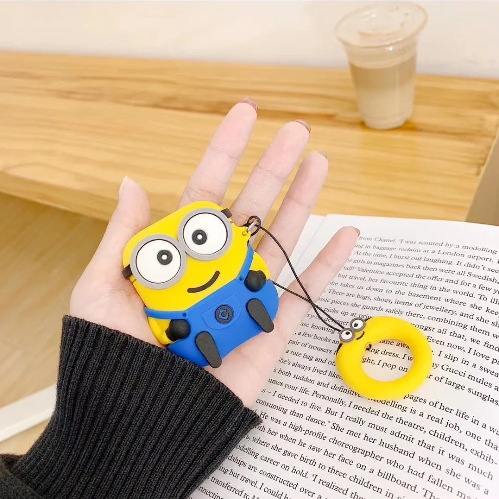 3D милый мультфильм маленький желтый человек наушники чехол для Apple Airpods