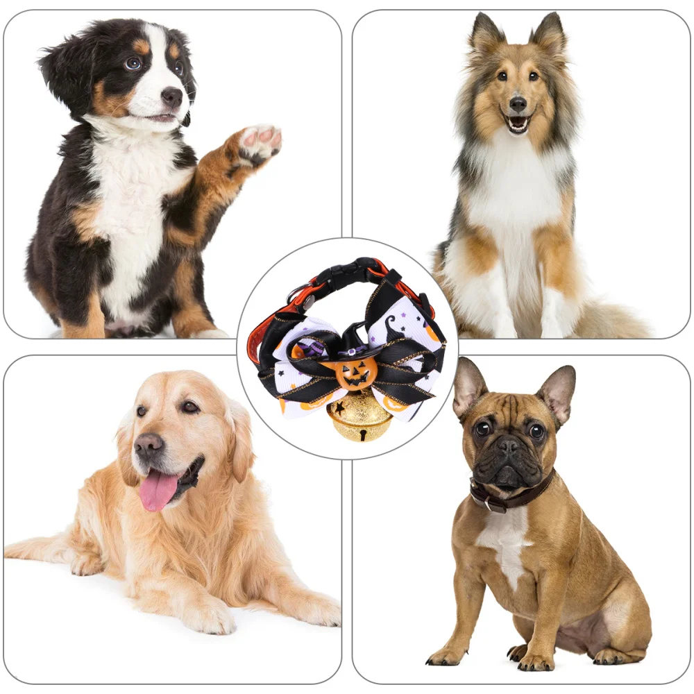 Собачий ошейник с колокольчиками ремешок на шею в виде тыквы для собак и домашних