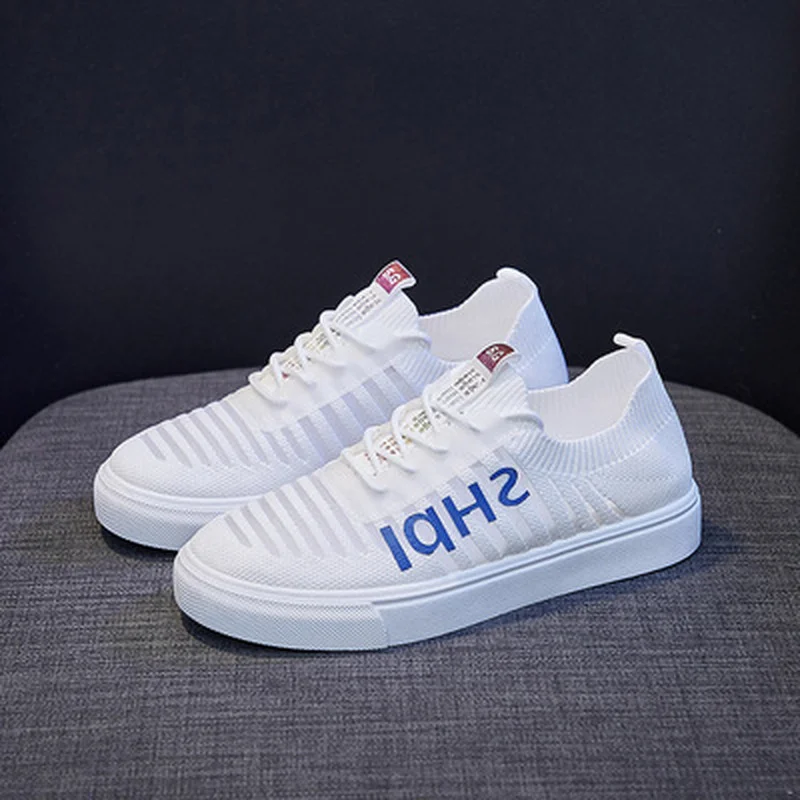 

2021 Fashion Summer White Shoes Comfort Ladies Comfort Breathable Mesh Sneakers Women Lace Up Casual Sports Shoes