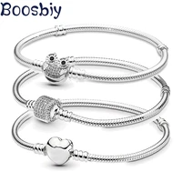 boosbiy silver plated cute owl snake chain charm bracelet for women fashion brand bracelets diy jewelry gift making