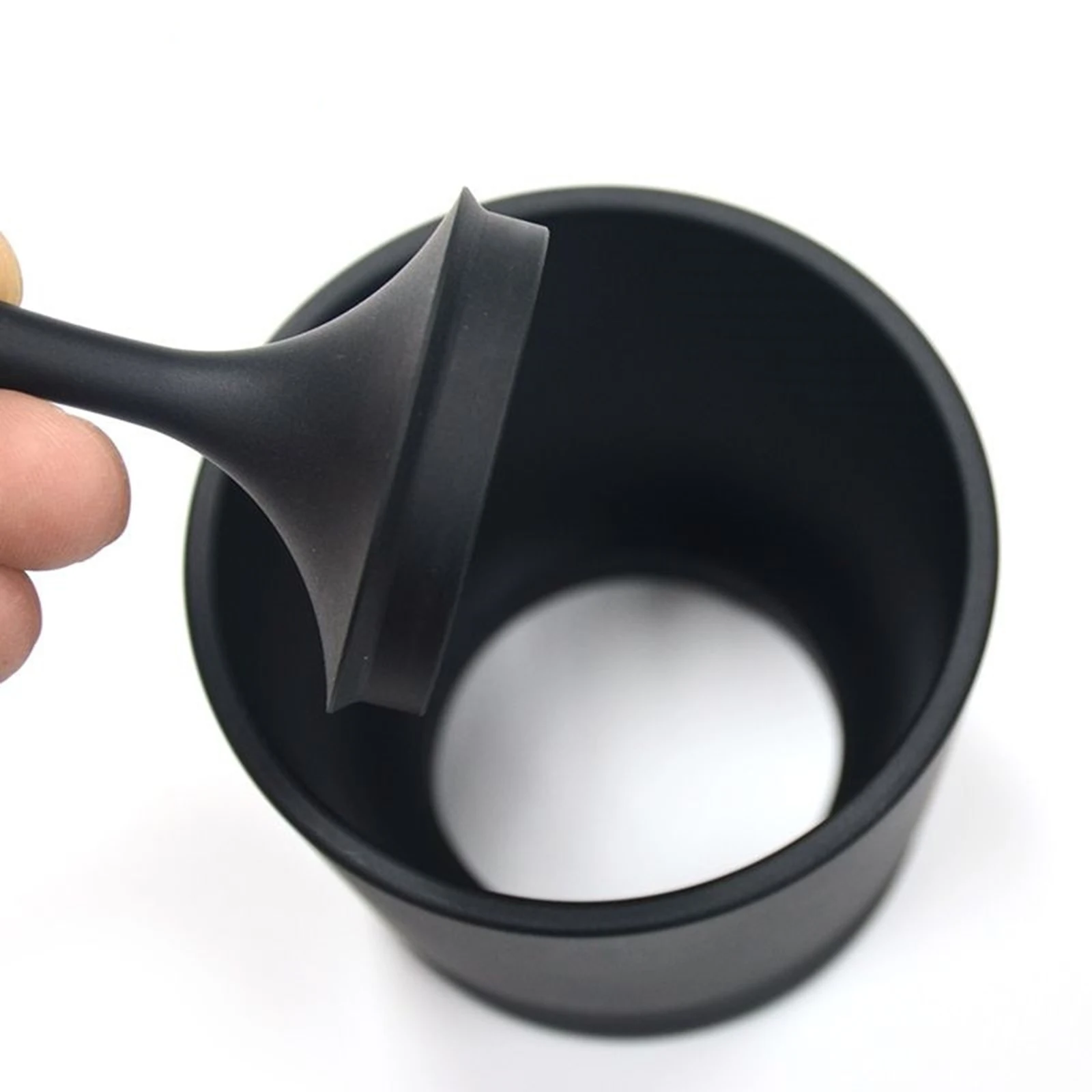 

Coffee Powder Picker Black Dosing Ring Press Aluminum Alloy Coffee Handle Powder Picker Coffee Grinder Accessory For Home Use