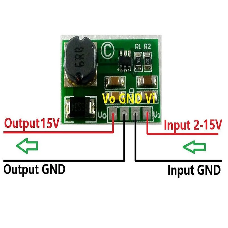 

DD2424SA_15V 12W DC-DC Converter Boost 3.7V 5V 9V 12V to 15V Power Supply UPS Module for Modem Router