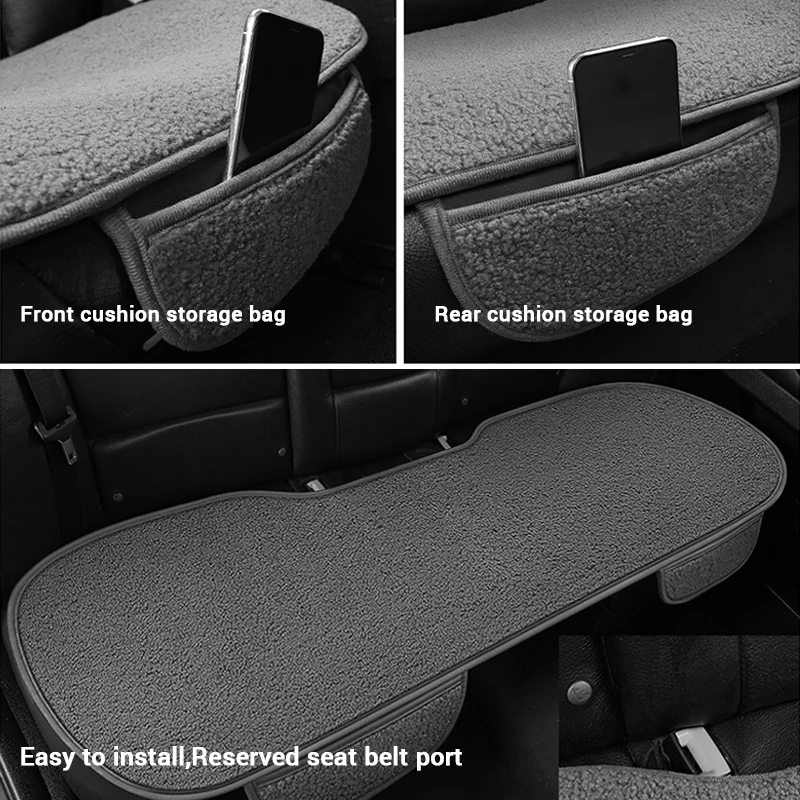 Плюшевый чехол для автомобильного сиденья зимняя теплая подушка универсальная