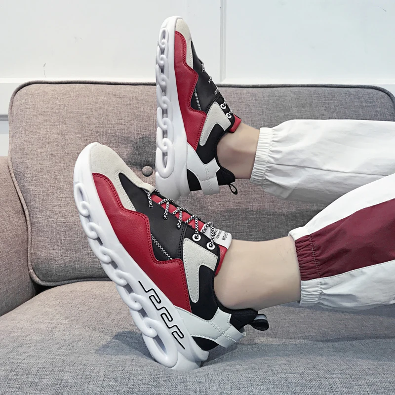 

2020 Fashion Blade Bottom Shock Absorption Men Sneakers Breathable Lightweight Men Sneakers Outdoors No-Slip PU Running Shoes