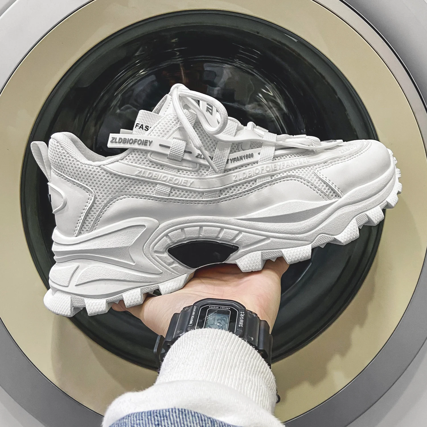 Весенние мужские кроссовки для бега на толстой подошве занятий спортом