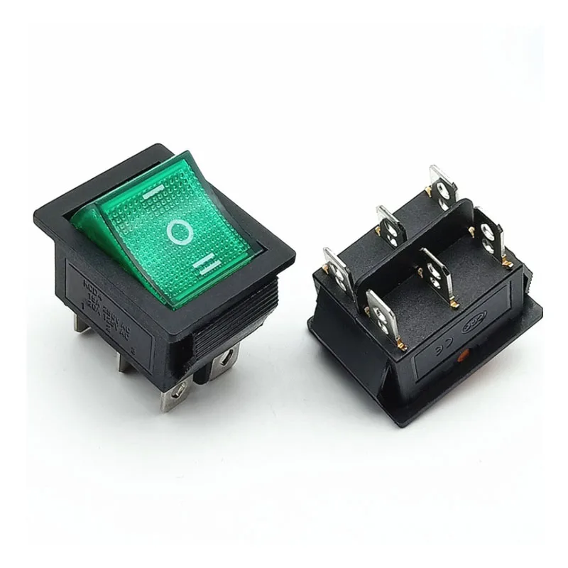 KCD4 1PCS Rocker Switch Power ON-OFF-ON 3 Position 6 Electrical equipment With Light 16A 250VAC/ 20A 125VA | Обустройство дома