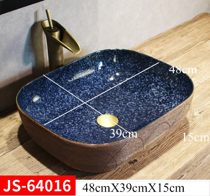 

Creative Jingdezhen ceramic black hand carved art basin for toilet