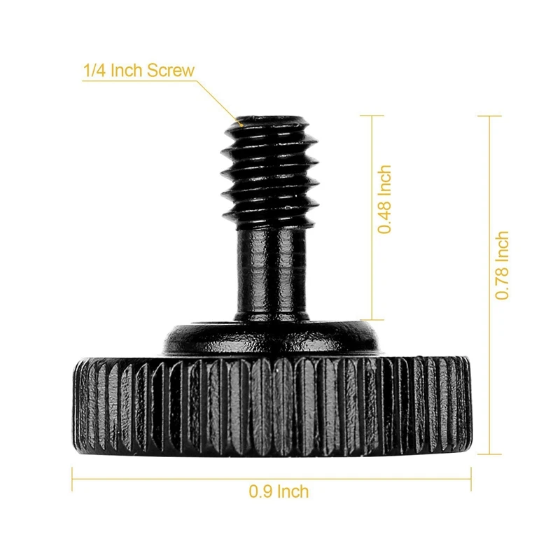 Thumb Screw Camera Quick Release 1/4 inch Thumbscrew L Bracket Mount Adapter Bottom inch-20 Female Thread (Pack of 2) | Электроника