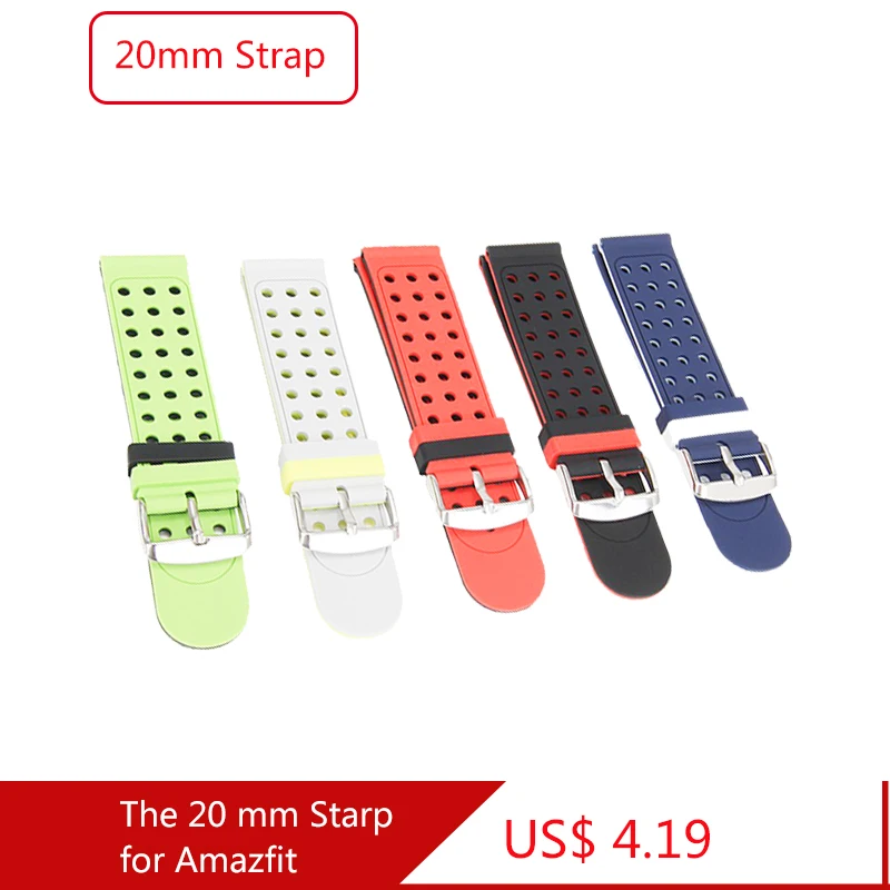 20 мм универсальный ремешок для часов двухцветный WeLoop hey 3s Ticwatch2 Xiaomi Amazfit