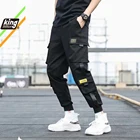 Брюки-султанки kb2021мужские с боковыми карманами, повседневные джоггеры с лентами в стиле хип-хоп, модные повседневные уличные штаны