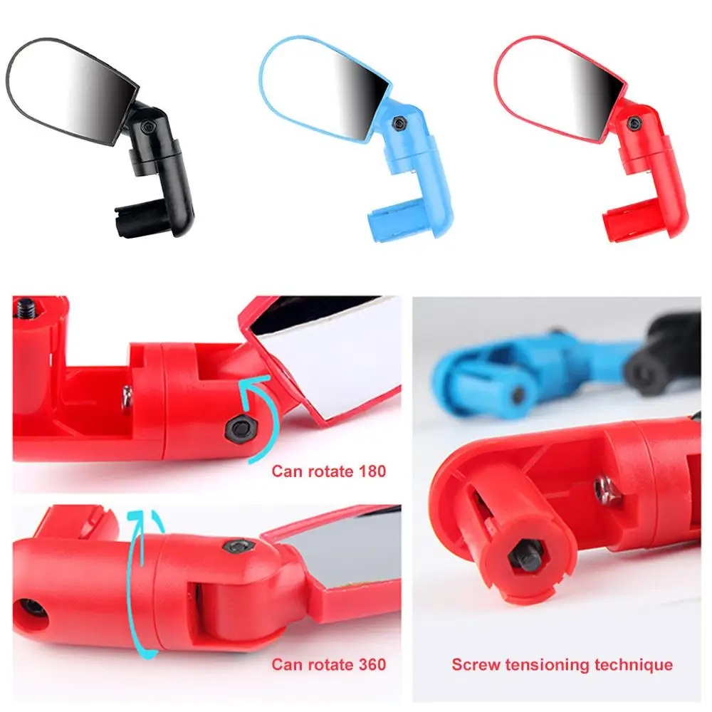 Велосипедное мини зеркало заднего вида небьющееся вращающееся боковое на руль