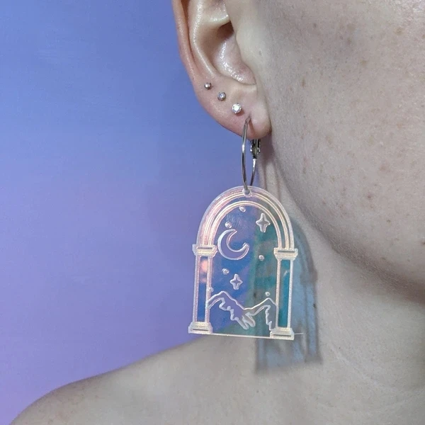 

Celestial Gateway Hoops Celestial Moon Dangle Earring