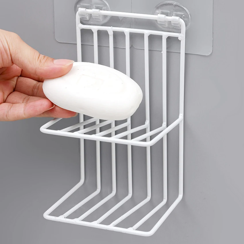 Самоклеящаяся подставка для мыла губки железный двухслойный стеллаж ванной душа