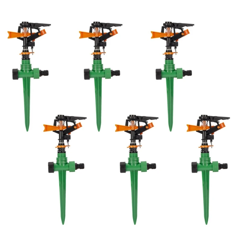 

F2TE 6Pcs 1/2 Inch Garden Jet Sprinkler Head 360 Degree Rotating Agricultural Irrigation System Watering Adjustable Spray Nozzle