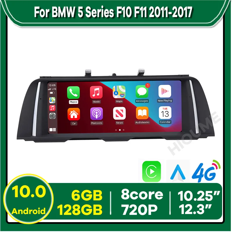 

10.25" 12.3" 8core 6+128G Androoid 10.0 Car Multimedia Player for BMW 520i 525i 528i F10 F11 2011-2017 GPS Navigation Radio 4G